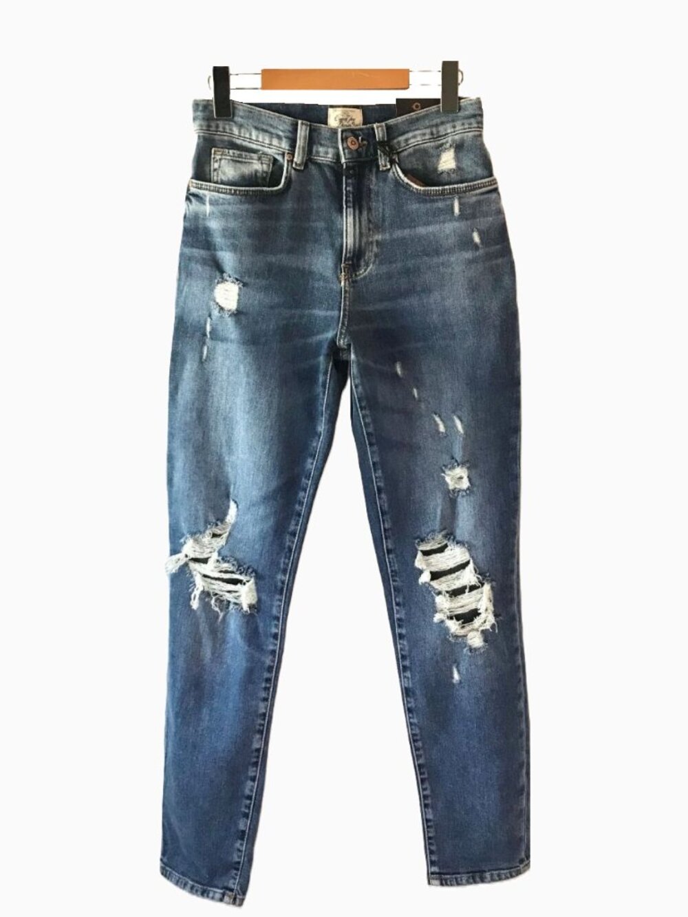 COJ High‑Rise Distressed Mom Jeans • Vintage Wash • NWT Size 25 - Picture 5 of 13